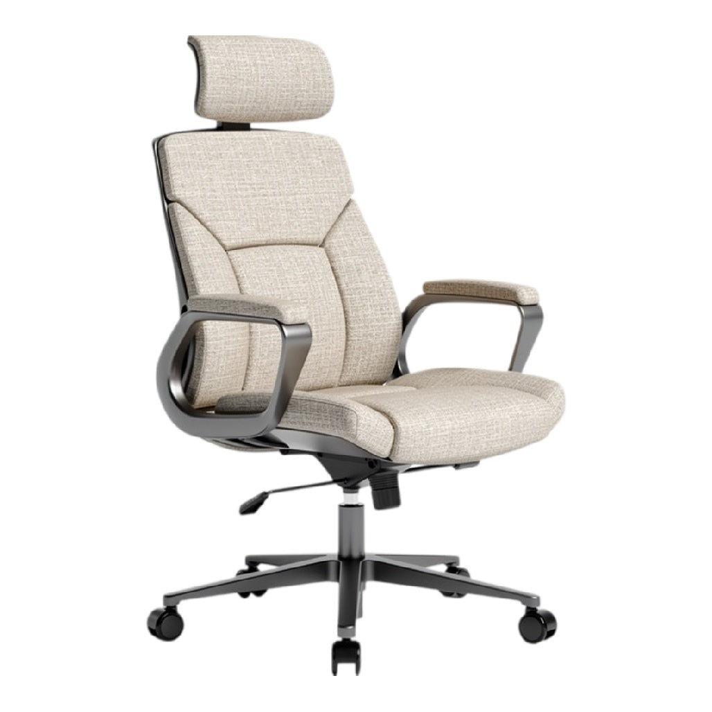 **Cadeira de Escritório Ergonômica com Apoio de Cabeça e Estofamento em Tecido**